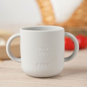 Set 4 piese vesela din silicon pentru copii, fara BPA, lavabile in masina de spalat vase Bej imagine