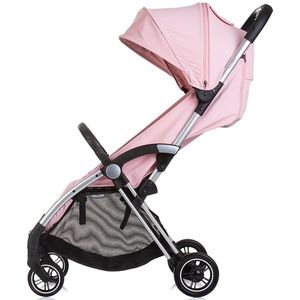 Carucior pentru copii Chipolino Illusion pink marshmallow, Pliere automata, Spatar reglabil, bara de protectie detasabila, Suport picioare reglabil, greutate suportata 22 kg imagine