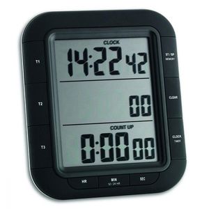 Timer si cronometru digital triplu, cu operare simultana, ceas, memorie, negru, TFA 38.2023 imagine