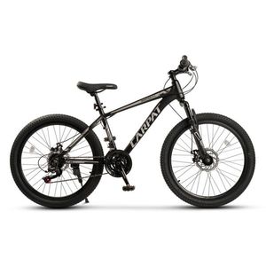 Bicicleta pentru copii MTB-HT Carpat Spartan C2499G NegruGri, roti 24 inch, aluminiu, 21 viteze, echipare Shimano, frane disc imagine