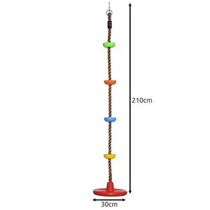 Leagan si Franghie de catarare 2 in 1, pentru copii, Kruzzel, cu disc 30 cm, lungime 210 cm, capacitate maxim 100 kg, asamblare usoara, multicolor imagine