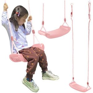Leagan pentru copii, Kruzzel, constructie robusta cu franghii puternice, lungime reglabila 105-175cm, asamblare rapida, sarcina maxima 50 kg, Pink imagine