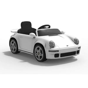 Masinuta electrica pentru copii cu licenta Porsche RUF CTR 2017 Alb cu echipare Premium, Telecomanda 2, 4G, 2 motoare x 38w, Roti EVA, Scaun din piele, Acumulator 12V, Bluetooth, Display baterie, Usi cu deschidere, Lumini LED, Muzica imagine
