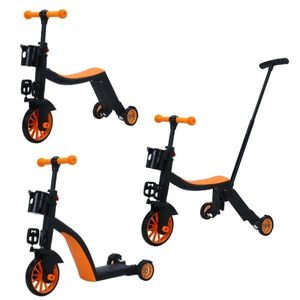 Trotineta multifunctionala 8in1 tranformabila in tricicleta cu pedale, bicicleta echilibru Orange imagine
