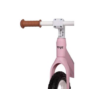 Bicicleta de echilibru fara pedale pentru copii Toyz Inter Pink, Roti gonflabile, Sa confortabila din piele cu inaltime reglabila, Protectie noroi, Manere antiderapante, De la 3ani sau maxim 30kg imagine