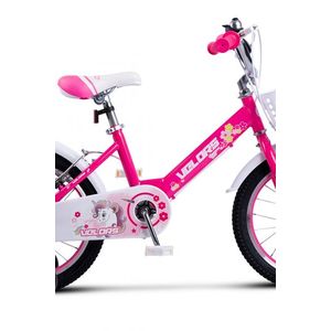 Bicicleta pentru copii Velors V1602A Fucsia, varsta 4-6 ani, roti 16 inch, greutate suportata 60 kg, inaltime utilizator 100-115 cm imagine