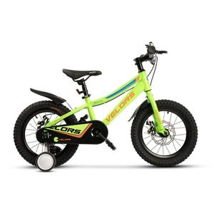 Bicicleta pentru copii Velors V16345A VerdePortocaliu, varsta 4-6 ani, roti 16 inch, greutate suportata 50 kg, intre 100-115 cm imagine
