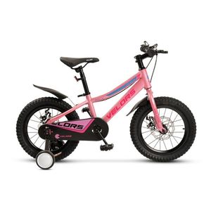 Bicicleta pentru copii Velors V16345A RozAlbastru, varsta 4-6 ani, roti 16 inch, greutate suportata 50 kg, intre 100-115 cm imagine