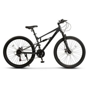 Bicicleta MTB-Full Suspension Velors Trail 2.7 V27271D GriNegru, roti 27, 5 inch, greutate suportata 120 Kg, inaltime utilizator 160-175 cm imagine