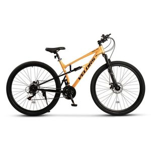 Bicicleta MTB-Full Suspension Velors Trail 2.9 V29271D PortocaliuNegru, roti 29 inch, greutate suportata 120 kg, inaltime utilizator 170-185 cm imagine
