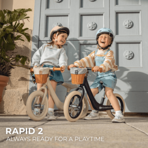 Bicicleta de echilibru Kinderkraft Rapid 2 Bizuu Black, cadru din aliaj de magneziu, scaun reglabil, clopotel si cos pentru jucarii imagine