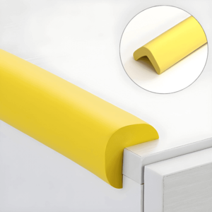 Set 2 benzi protectie muchii si margini Car Boy Safety din spuma galben pastel 24x900x22x6 mm imagine