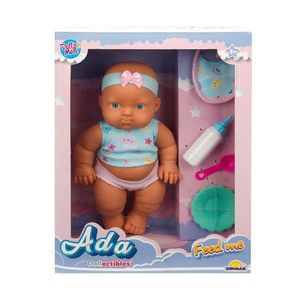 Papusa Bebelus Ada, Dollz n More, La masa, 23 cm, Albastru imagine