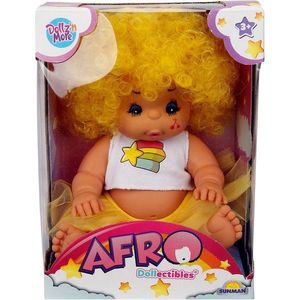 Papusa Bebelus, Dollz n More, Afro, 23 cm, Galben imagine