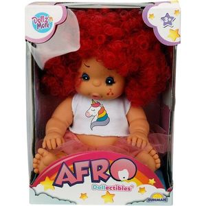 Papusa Bebelus, Dollz n More, Afro, 23 cm, Rosu imagine