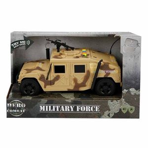 Jeep militar cu lumini si sunete, Hero Combat, 23 cm, Maro imagine