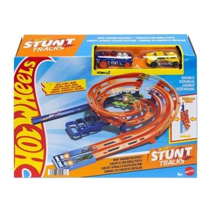 Set de joaca cu doua masinute Hot Wheels, Whip Around Raceway, HTK17 imagine