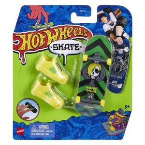 Set mini placa skateboard cu pantofi, Hot Wheels, HNG26 imagine