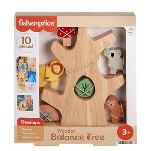 Jucarie din lemn, Fisher Price, Copac cu forme, 10 piese, HXT87 imagine