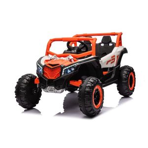 Kinderauto Warrior, UTV electric pentru copii, 4x4, 120W, 12V 7Ah, roti moi Premium, culoare portocalie imagine