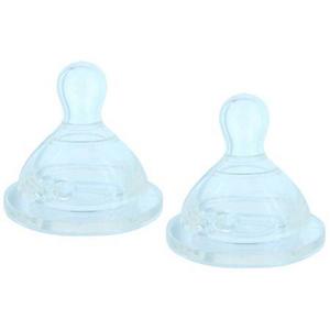 Tetina Silicon Rotunda - Primii Pasi, Curgere Lenta, Gat Larg, 0-3 luni, 2 buc/set imagine