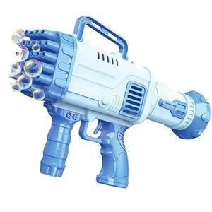 Pistol baloane cu sapun, 32 duze, plastic, albastru, 27.5x15.5x7.5 cm imagine