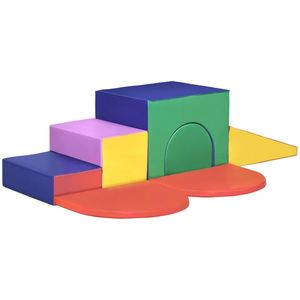 HOMCOM Set de Joacă pentru Copii 12-36 Luni cu 7 Blocuri din PU și EPE Multicolor | Aosom Romania imagine