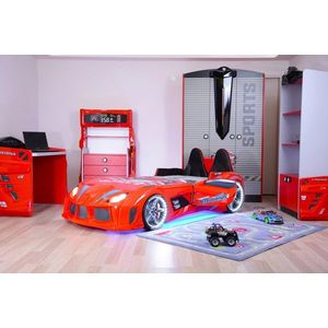 Pat pentru copii Car, Musvenus, Mnv3, 130x60x235 cm, Multicolor imagine