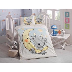Lenjerie de pat pentru copii, Victoria, Le petit Nicolas, 4 piese, 100% bumbac ranforce, gri/galben imagine