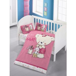 Lenjerie de pat pentru copii, Victoria, Sweet, 4 piese, 100% bumbac ranforce, multicolor imagine