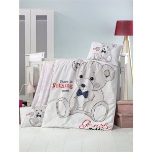 Lenjerie de pat pentru copii, Victoria, Teddy, 4 piese, 100% bumbac ranforce, multicolor imagine