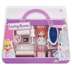 Set de joaca cu papusa si accesorii, Sunman, Living room imagine