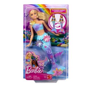 Papusa sirena Barbie, Flower Magic, JDM72 imagine
