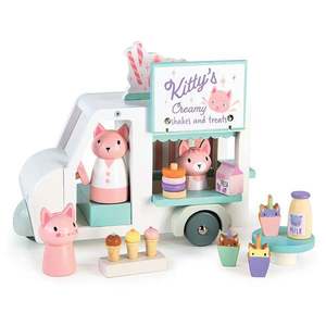 Furgoneta cu milkshake-uri a lui Kitty, din lemn premium, Tender Leaf Toys imagine