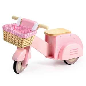 Scuter cu cos, din lemn premium, Tender Leaf Toys imagine