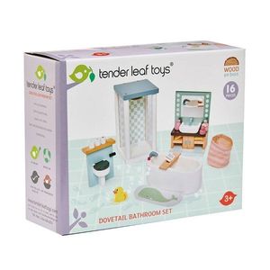 Set mobilier din lemn, baie, pentru Casuta de papusi, Tender Leaf Toys, Dovetail imagine