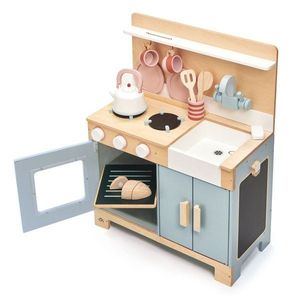 Set de joaca, Bucatarie din lemn, Mini Chef Home Kitchen, Tender Leaf Toys, 16 piese imagine