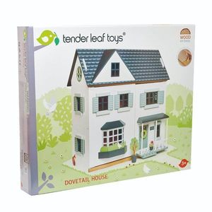 Casuta de papusi din lemn, Tender Leaf Toys, cu 6 camere si pardoseala decorativa imagine