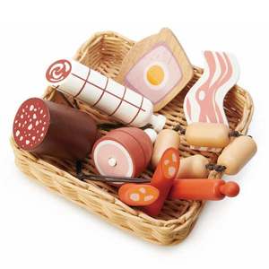 Cos cu carne din lemn, Tender Leaf Toys, 7 piese imagine