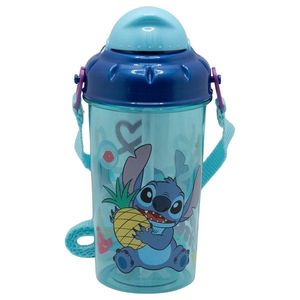 Sticla din plastic cu pai, Disney Stitch, 465 ml imagine