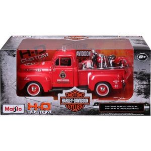 Set masina si motocicleta, Maisto, H-D Custom, 1948 Ford F1 Pick Up si 1936 EL Knucklehead, 1: 24 imagine