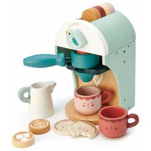 Aparat pentru espresso din lemn, Tender Leaf Toys, Babyccino Machine cu accesorii imagine