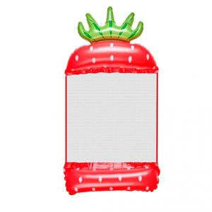 Saltea gonflabila tip hamac, pentru plaja si piscina, dimensiune 150 x 70 cm, model Capsunica imagine