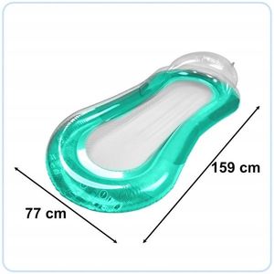 Saltea gonflabila pentru plaja si piscina cu Spatar si Cotiere, 2 camere de aer independente si plasa, 159 x 77 cm, sarcina maxima 90 kg, Turcoaz imagine