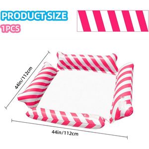 Saltea gonflabila pentru plaja si piscina, Ikonka, tip hamac, cu 4 camere gonflabile, pana la 120 kg, dimensiune 112 x 112 cm, Pink imagine