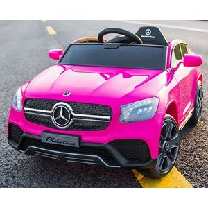 Masinuta electrica pentru copii Mercedes-Benz GLC Coupe Pink 78w cu telecomanda 2.4G, Roti EVA, Scaun piele, Centura de siguranta, Usi cu deschidere, Sistem troller, 3 Viteze, Lumini LED, Muzica, Mufa MP3, USB, Indicator baterie imagine