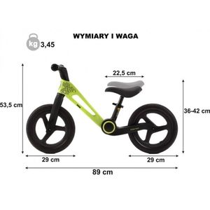 Bicicleta de echilibru pentru copii, Adamex Speed M8, pliabila, fara pedale, cu Saua reglabila si manere confortabile, 2-5 ani, pana la 35 kg, Grey Fox imagine