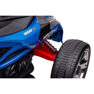 Motocicleta electrica pentru copii Nichiduta Spider Blue cu roti EVA, Acumulator 12V, Lumini LED, Pornire la buton, Sezut ergonomic, Manere antiderapante, Display cu afisaj baterie, Greutate admisa 30 kg imagine
