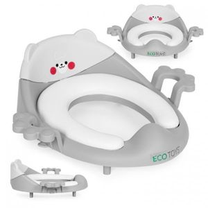 Reductor toaleta cu manere pentru copii Ecotoys PP104 Gri imagine