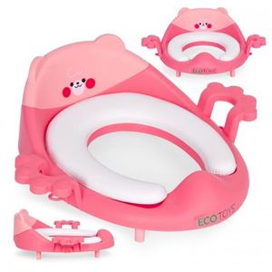Reductor toaleta cu manere pentru copii Ecotoys PP104 Roz imagine